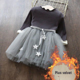 Girls Dresses Kids Princess Dress For Girls 2017 Winter Thick Plus Velvet Costumes Baby Vestidos Children Long Sleeve Clothes