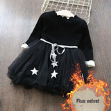 Girls Dresses Kids Princess Dress For Girls 2017 Winter Thick Plus Velvet Costumes Baby Vestidos Children Long Sleeve Clothes