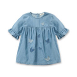 Girls Dresses Jeans Blue Dress For Little Girl Spring 2018 Brand Spring Half Sleeve Clothing Kids Children Clothes W8082