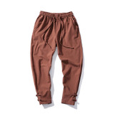 Chinese wind men's loose cotton and flax retro back pants men's autumn fashion casual pants Free shipping