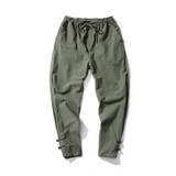 Chinese wind men's loose cotton and flax retro back pants men's autumn fashion casual pants Free shipping