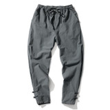 Chinese wind men's loose cotton and flax retro back pants men's autumn fashion casual pants Free shipping