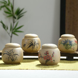 Chinese style specaily sure coarse pottery tea pot Small ceramic cover portable sealed storage tank