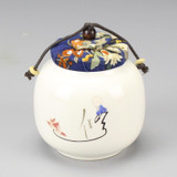 Chinese Style Mini Ceramic Storage Tank Tea Caddy Box Food Container Kitchen Storage Bottle Jars Sugar Spice Tea Jar Miniature