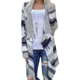 Chinese Style Casual Winter Spring Sweater Women Long Sleeve Printed Knitted Crochet Cardigan Ladies Gray Solid Sweaters Femme