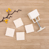 Chinese Style 4 Patterns Square Plastic Homemade Moon Cake Fondant Sugarcraft Decorating Cookies Mould Baking Tool Set