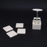 Chinese Style 4 Patterns Square Plastic Homemade Moon Cake Fondant Sugarcraft Decorating Cookies Mold Baking Moon Cake Tool Set