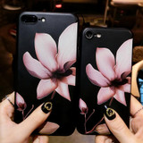Chinese Lotus Flower Classic Case for iPhone 7 8 plus X Phone Case for iPhone 6 6s Plus Soft TPU Cover Coque Floral Capa Funda