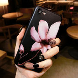 Chinese Lotus Flower Classic Case for iPhone 7 8 plus X Phone Case for iPhone 6 6s Plus Soft TPU Cover Coque Floral Capa Funda