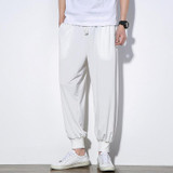 China Style Male Loose Casual Pants Solid Color Men Wide Leg Kongfu Trousers Jogger Sweatpant