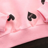 China Baby Girl Suit Autumn Cotton Heart patten Clothing Sets Heart t-Shirt+ Skirt Pants 2-7 Years 2Pcs/Set 3 Color