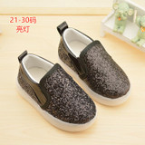 childrens running shoes led light sneakers Gold flashing boys and girls flashing sneakers kids moccasin shoes