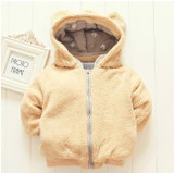 Children's wild lambskin double-sided plus or minus wear thick coat children's wool velvet shirt cap off