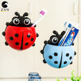 Children's Lovely cartoon ladybird Wall Suction Hooks toothbrush holder creative toothpaste box Bathroom Sets