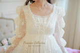 Free Shipping High Quality  Royal Women's Nightgown Princess Sleepwear Long White Pijamas Lace pijamas femininos
