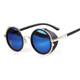 Free shipping glasses New Fashion glasses Women men Fashion retro roundness metal punk Sunglasses summer  7 colors glasses