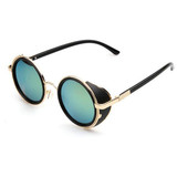 Free shipping glasses New Fashion glasses Women men Fashion retro roundness metal punk Sunglasses summer  7 colors glasses