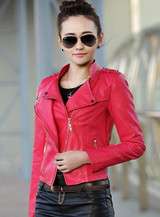 Free Shipping Fashion Women Leather Jacket 2017 Spring Autumn PU Motorcycle Clothing Female Green Leather Coat Plus Size 4XL