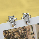 Free Shipping Fashion Wholesale Jewelry 925 Sterling Silver Earring Lovely Cat CZ Stud Earrings Women Accessories