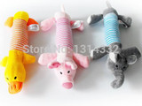 Free shipping Dog Pet Puppy Plush Sound Dog Toys Pet Puppy Chew Squeaker Squeaky Plush Sound Duck Pig & Elephant Toys 3 Designs