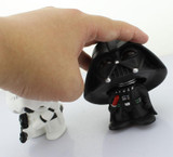 Free Shipping Cute 4" Star Wars Stormtrooper + Darth Vader Bobble Head Shaking Head Toy Model Car Decoration Boxed PVC Figure