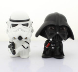Free Shipping Cute 4" Star Wars Stormtrooper + Darth Vader Bobble Head Shaking Head Toy Model Car Decoration Boxed PVC Figure