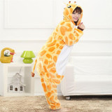 Free shipping Cute Autumn and winter Cartoon animals Giraffe Flannel Pajamas for women adult Long sleeve Pajama sets