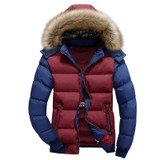 DIMUSI Winter Jacket Men Warm Jacket Casual Thick Parka Men Padded Jacket Male Fur Collar Slim Hooded Winter Coat Men 4XL,YA702