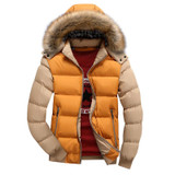 DIMUSI Winter Jacket Men Warm Jacket Casual Thick Parka Men Padded Jacket Male Fur Collar Slim Hooded Winter Coat Men 4XL,YA702
