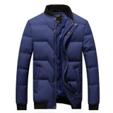DIMUSI Winter Jacket Men Warm Causal Parkas Cotton Banded Collar Winter Jacket Male Padded Overcoat Outerwear Clothing 4XL,YA709