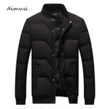 DIMUSI Winter Jacket Men Warm Causal Parkas Cotton Banded Collar Winter Jacket Male Padded Overcoat Outerwear Clothing 4XL,YA709