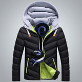 DIMUSI Winter Jacket Men Warm Causal Parkas Cotton Banded Collar Winter Jacket Male Padded Overcoat Hooded Clothing 4XL,YA693