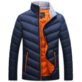 DIMUSI Winter Jacket Men Warm Causal Parkas Cotton Banded Collar Winter Jacket Male Padded Overcoat Hooded Clothing 4XL,YA693