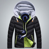DIMUSI Winter Jacket Men Warm Causal Parkas Cotton Banded Collar Winter Jacket Male Padded Overcoat Hooded Clothing 4XL,YA693
