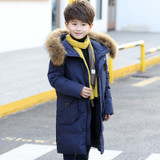 DIL'UFEN 2017 winter duck down jacket thicken Children jackets boy long thicken overcoat outerwear big fur collar hooded parkas