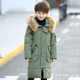 DIL'UFEN 2017 winter duck down jacket thicken Children jackets boy long thicken overcoat outerwear big fur collar hooded parkas