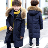 DIL'UFEN 2017 winter duck down jacket thicken Children jackets boy long thicken overcoat outerwear big fur collar hooded parkas
