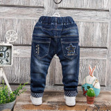 DIIMUU Kids Baby Clothes Toddler Casual Pants Infant Printed Cartoon Fashion Jeans Trousers Fit 2-5 Years