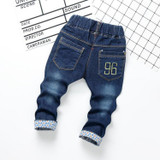DIIMUU Kids Baby Clothes Toddler Casual Pants Infant Printed Cartoon Fashion Jeans Trousers Fit 2-5 Years