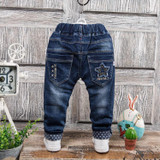 DIIMUU Kids Baby Clothes Toddler Casual Pants Infant Printed Cartoon Fashion Jeans Trousers Fit 2-5 Years
