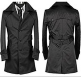 Designer teenage slim sexy trench coat men fashion long sleeve mens medium-long trench coat classic outerwear plus size S - 9XL