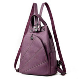 Designer High Quality Leather Multifunction Backpacks For Teenage Girls Sac A Main Women Vintage School Mochilas Shoulder Bag