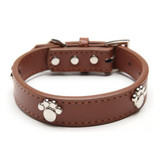 Designer Genuine Real Leather Paw Studded pet Dog Collars 2015 Popular for Pet Puppy Dog Small Medium Large Collar Free shipping
