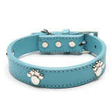Designer Genuine Real Leather Paw Studded pet Dog Collars 2015 Popular for Pet Puppy Dog Small Medium Large Collar Free shipping