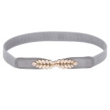 Designer Belts Women Gold Metal Belt 2017 Ladies Girls Metal Leaf Stretchy Womens Elastic Waist Belt Waistband Belts for Women