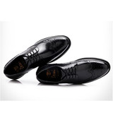 Desai Classic Bullock Carved Flower Genuine Leather Men's Dress Shoes Casual Lace-up Brand Business Gentleman Shoes A526101