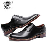 DESAI Brand Luxury Business Style Casual Men Dress Leather Shoes Genuine Leather Oxford Shoes For Men Wedding Shoes