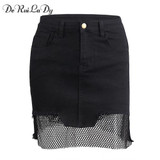 DeRuiLaDy women Vintage black pencil skirt Fashion streetwear metal button zipper short skirt 2017 New autumn mini skirts womens DeRuiLaDy women Vintage black pencil skirt Fashion streetwear metal button zipper short skirt 2017 New autumn mini skirts womens