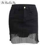 DeRuiLaDy women Vintage black pencil skirt Fashion streetwear metal button zipper short skirt 2017 New autumn mini skirts womens DeRuiLaDy women Vintage black pencil skirt Fashion streetwear metal button zipper short skirt 2017 New autumn mini skirts womens