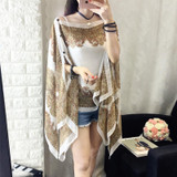 DERUILADY Vintage Women Plus Size Blouses Fashion Print Chiffon Blouse Tops Summer Sunscreen Shirt Casual Loose Women Clothes